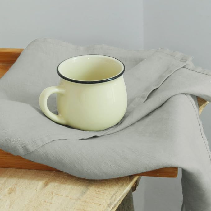 Linen Kitchen Towels Set of 12,100% Linen Decorative Tea/Kitchen Towels 14 x 14 Inch,Stone Washed European Flax Linen Dish Towels,Light Grey - Image 4