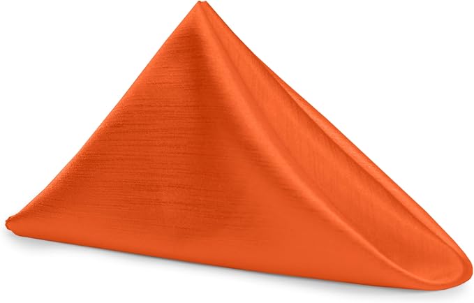 17x17-Inch Shantung Satin Cloth Napkins, Orange Set of 120 by UltimateTextile