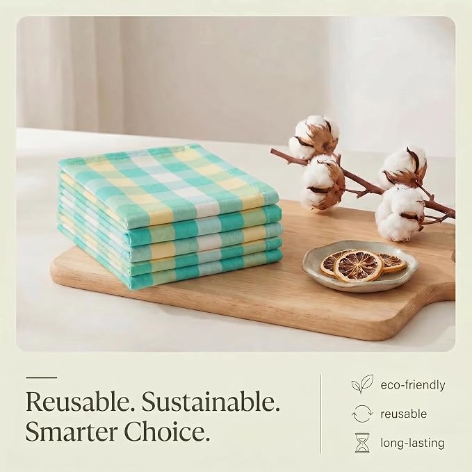 Urban Villa Kitchen Towels Cotton Dish Towels 20”x30” (Set of 6) Greensand - Image 8