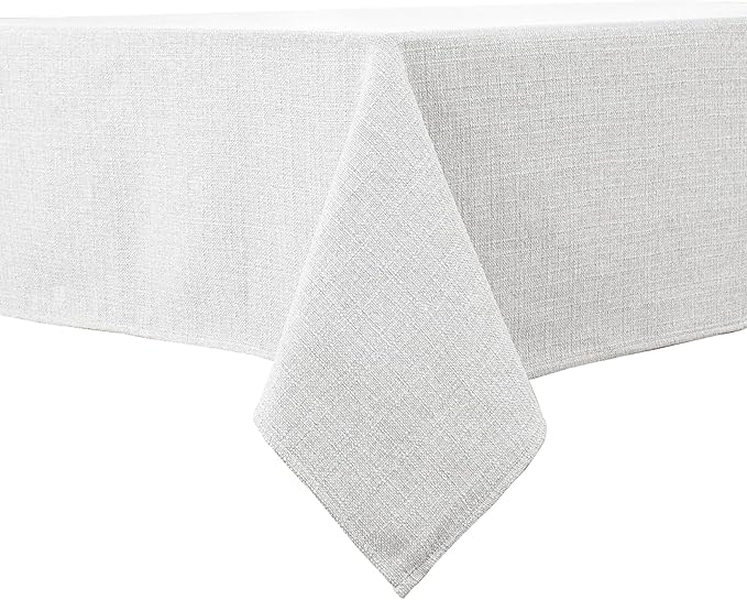 BALCONY & FALCON Rectangle Table Cloth Waterproof Owl Gray 85"x57" | Rectangular Washable Wrinkle Resistant Table Cloth Linen Fabric Tablecloths for Dining Party Kitchen Wedding and Outdoor Use by BALCONYFALCON