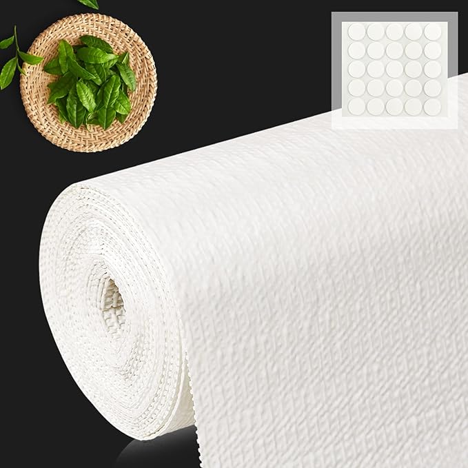 Shelf Liner for Kitchen Cabinets and Drawers, 12" x 240" White | Non-Adhesive Design, Waterproof & Non-Slip Protection, Easy Cut to Fit, Washable and Reusable, Pantry Storage by MIAONET