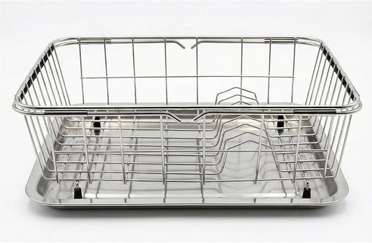 Thickened and Deepened Dish Drying Rack in Sink, Expandable Stainless Steel Dish Drainer with Tray for Kitchen Counter (16x11) by Unknown