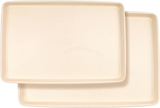 David Burke 17"/15" Cookie Sheets – Carbon Steel, PFTE & PFOA Free, Oven Safe, Non-Toxic, Perfect for Baking and Roasting – Cream (2-Pack) by David+Burke