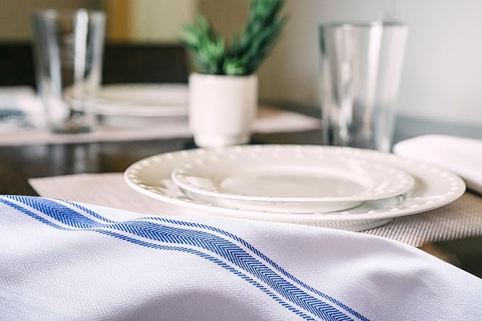 Dish Towels 45 Pack Blue Stripe 100% Cotton Kitchen Towel 15x25 Inch Tea Towels, Dish Cloths for Washing Dishes, Kitchen Rags for Drying Dishes - Image 4