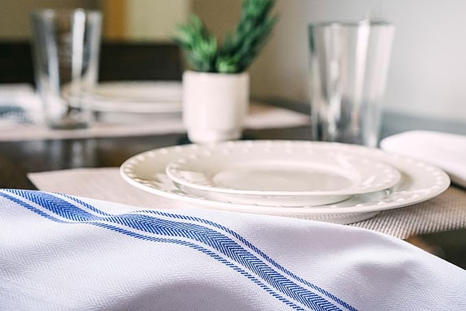 Dish Towels 30 Pack Blue Stripe 100% Cotton Kitchen Towel 15x25 Inch Tea Towels, Dish Cloths for Washing Dishes, Kitchen Rags for Drying Dishes - Image 4
