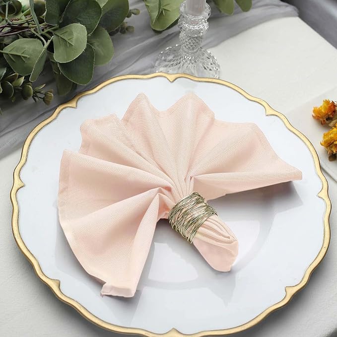 Efavormart Premium Cloth Napkins Set of 10, 17x17 Inch Blush Violet Seamless Dinner Napkins, Washable Linen Table Napkin Cloth with Hemmed Edges for Weddings, Party and Banquet - Image 2