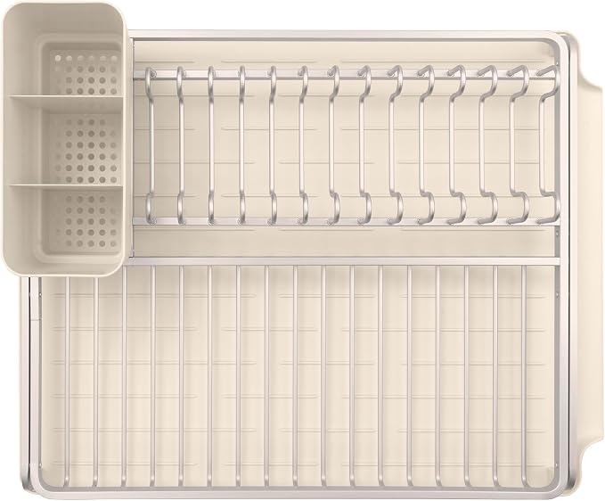 Brabantia SinkSide Dish Drying Rack (Soft Beige), Sleek Sink Organizer with Removable Cutlery Basket, Versatile Sink Drainer for Dishes and Kitchen Accessories - Image 3