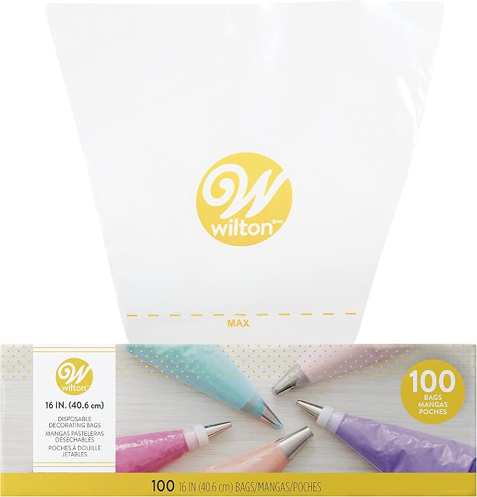 Wilton Easy-Grab Disposable Decorating Bags, 16 in., 100-Count | Extra-Large Single-Use Piping Bags with Easy-Grab Texture Fit Standard Tips for Large Batches of Icing & Cake Decorating - Image 3