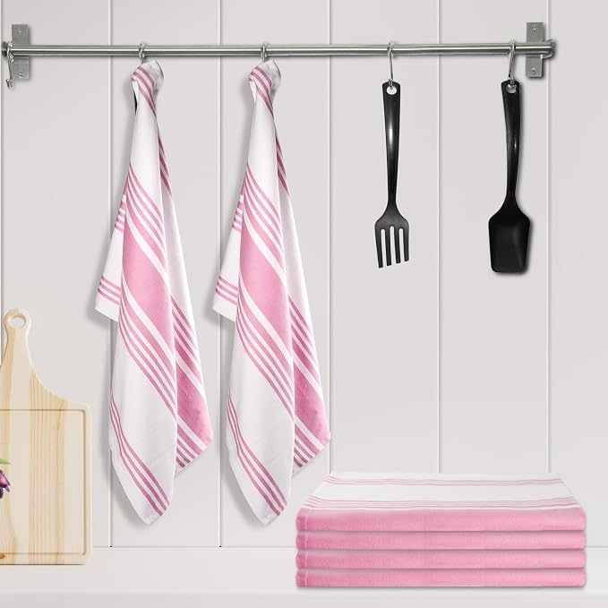 Urban Villa Kitchen Towels Cotton Dish Towels 20”x30” (Set of 6) Baby Pink - Image 4