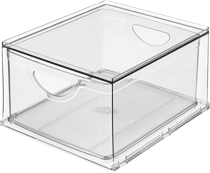 iDesign Stackable Storage Drawer, Set of 2, Clear | For Fridge, Pantry, or Under Sinks, Made in USA - Image 10