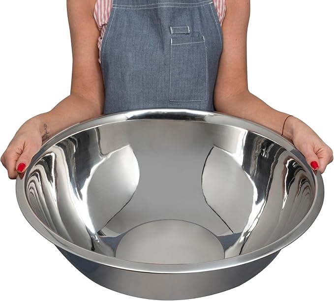 24 Quart Large Stainless Steel Mixing Bowls Set, 3-Pack, Nesting Bowls | Extra Large Commercial Grade Metal Bowls for Meal Prep, Baking, Serving, Food Storage. Rustproof & Dishwasher Safe - Image 2