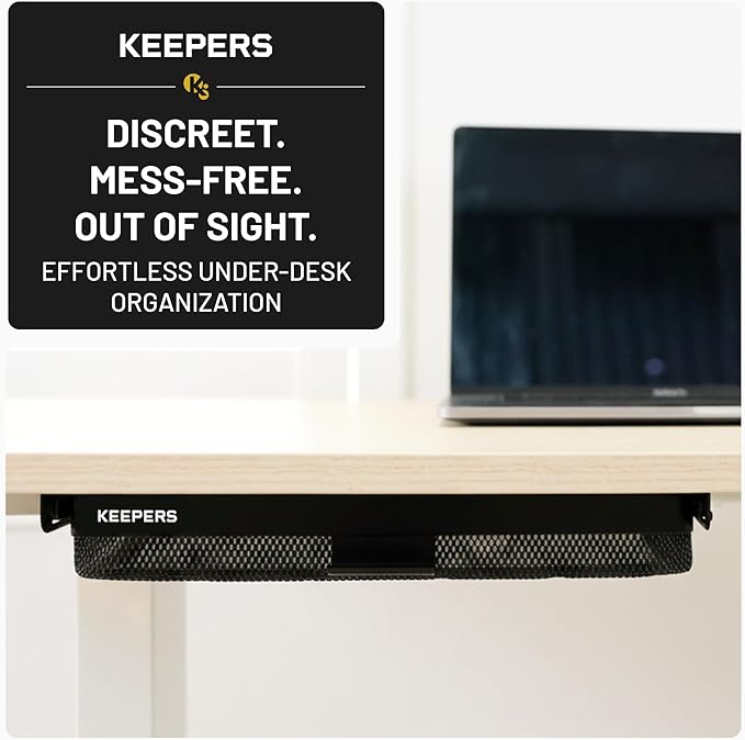 KEEPERS Anything Keeper — Compact 11x10in Under-Cabinet Slide-Out Drawer, Hidden Steel Organizer for K-Cups & Desk Items, RV & Small Kitchen — Black - Image 4