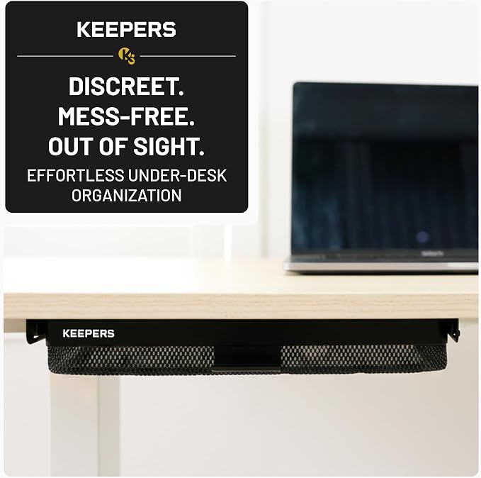 KEEPERS - Under Desk Drawer Slide Out – Metal Under Desk Storage Drawer for Office, Home, RV, Kitchen – Slim Under Table Drawer Attachment with Easy DIY Mount - Under Desk Organizer - 13x10x2.5In - Image 4
