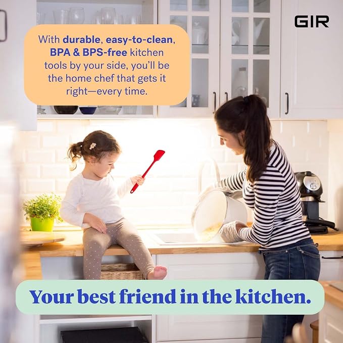 GIR: Get It Right 5 Piece Silicone Ultimate Kitchen Utensils Set - Ladle, Spatula, Flip, Spoon & Spoonula - Non-Toxic Cooking Utensils for Nonstick Cookware, Cooking and Baking - Red - Image 3