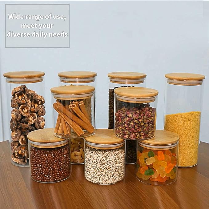 Glass Coffee Bean Container, 52.36 FL OZ (1550 ML), [Thickened Version] Glass Food Storage Jar with Airtight Seal Bamboo Lid - Clear Food Storage Canister for Serving Tea, Coffee, Spice and More - Image 4
