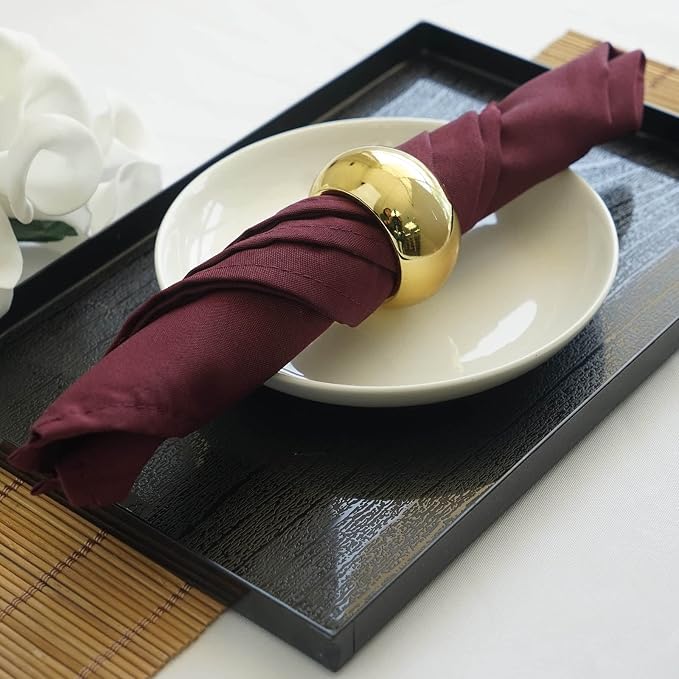 Efavormart Premium Cloth Dinner Napkins, Reusable Linen (Burgundy, 17''x17'' (25pack)) by efavormart