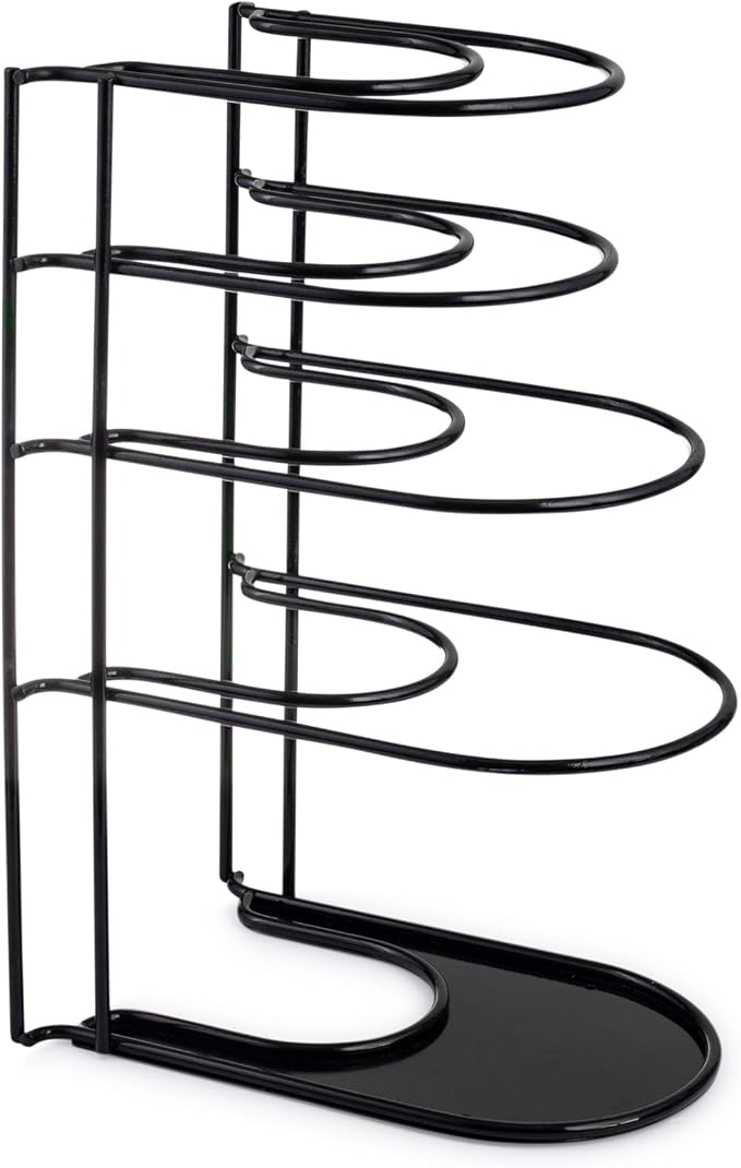 Cuisinel Pan Organizer for Cast Iron, Extra Large 5-Tier Rack, Black 15.4" - Image 2