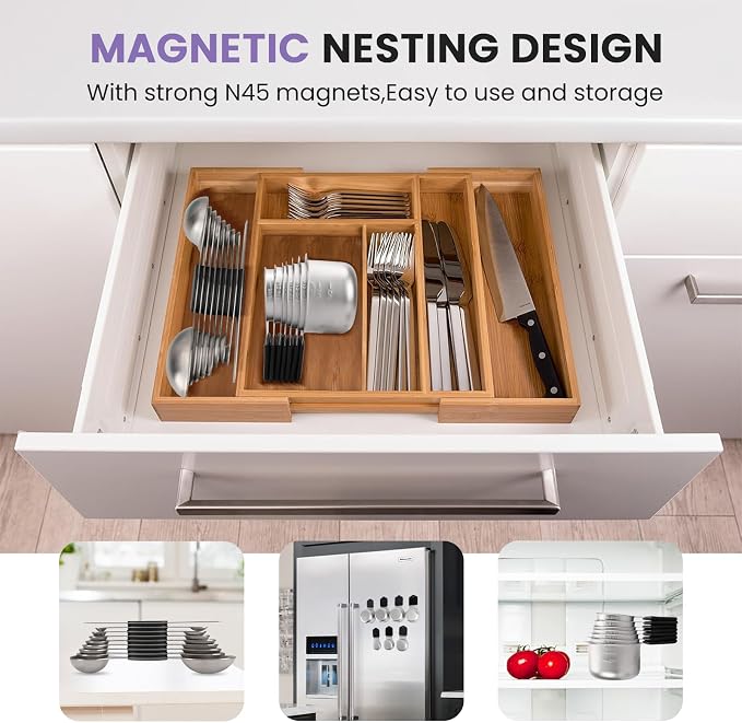 Magnetic Measuring Cups and Spoons Set-Heavy Duty 304 Stainless Steel，Double Measurement Markings，Set of 16 with Leveler for Measure Dry and Liquid Ingredients (Black) - Image 5