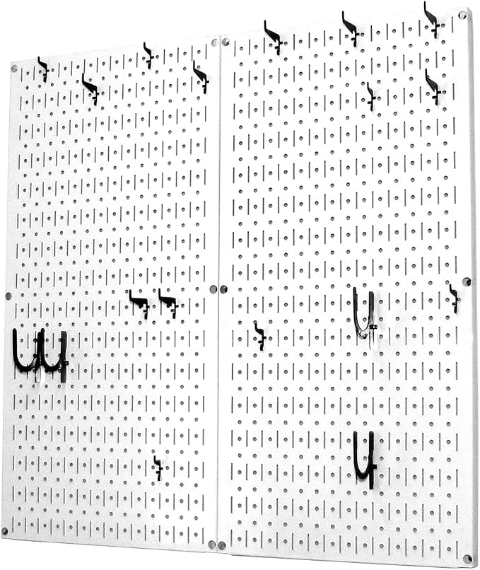 Wall Control Kitchen Pegboard Organizer Pots and Pans Storage Rack Organization Kit with White Pegboard and Black Accessories - Image 2