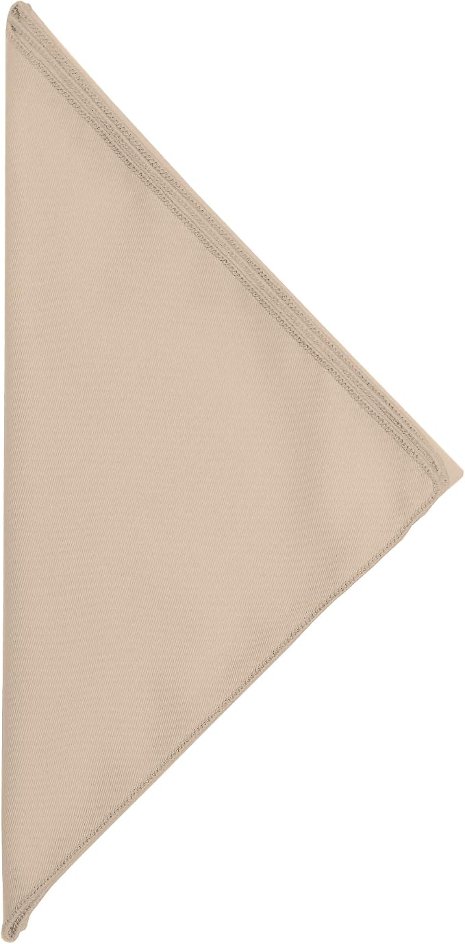 17x17-Inch Square Twill Cloth Napkins, Beige, Set of 60 - Image 2