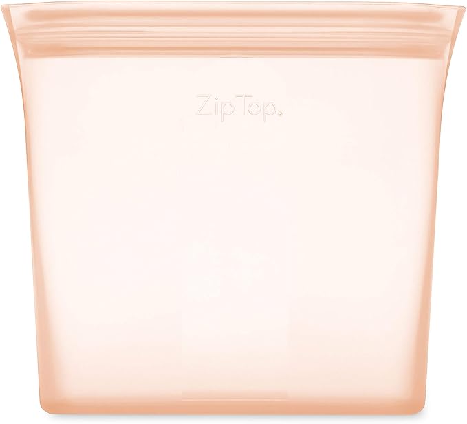 Zip Top Reusable Food Storage Bags | Sandwich Bag [Peach] | Silicone Meal Prep Container | Microwave, Dishwasher and Freezer Safe | Made in the USA - Image 2