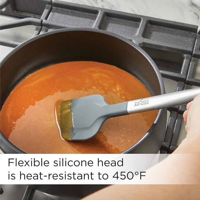 All-Clad Specialty Silicone Kitchen Gadgets 3 Piece Set, Spatulas Kitchen Tools, Kitchen Hacks Silver, Stainless Steel and Black - Image 4