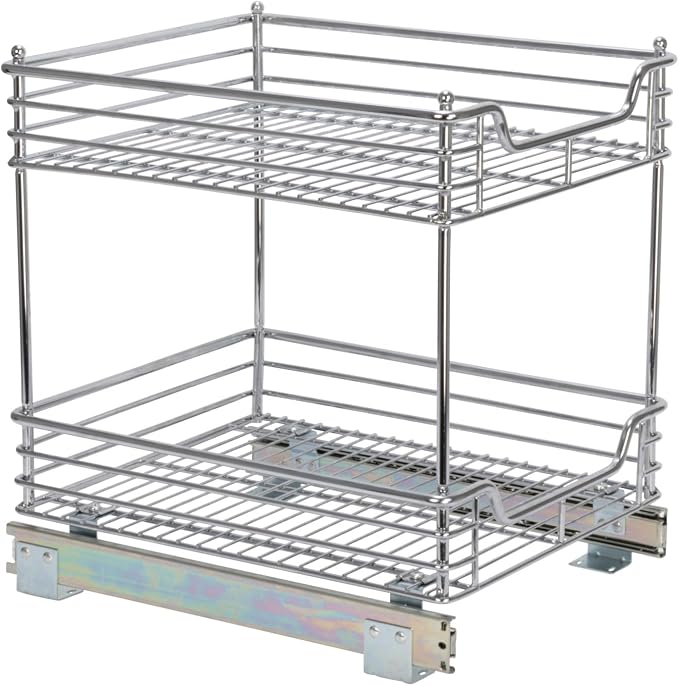Household Essentials Chromed Steel 2-Tier Artisan Pull-Out Organizer - Image 7