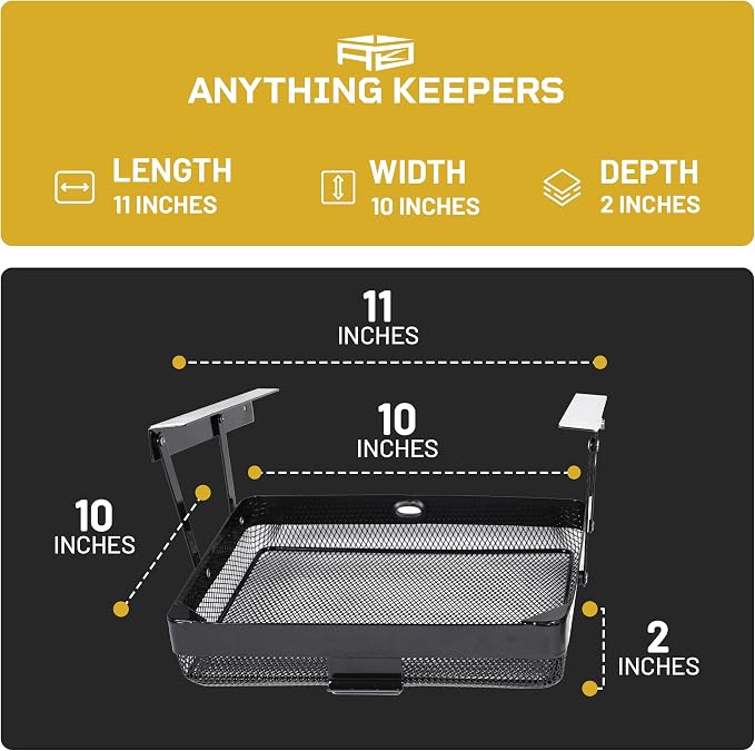 KEEPERS Anything Keeper — Compact 11x10in Under-Cabinet Slide-Out Drawer, Hidden Steel Organizer for K-Cups & Desk Items, RV & Small Kitchen — Black - Image 6