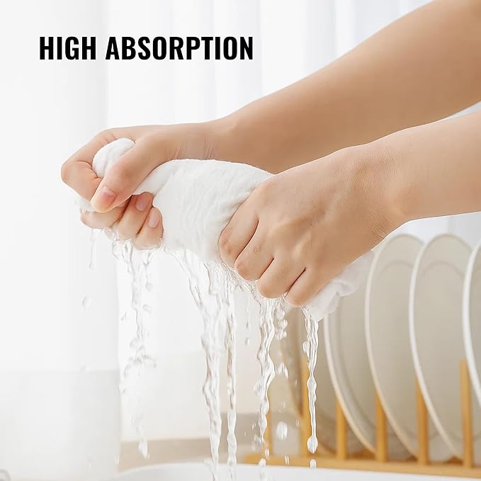 Thick Cotton Napkins – Flour Sack Napkin for Kitchen, Set of 12 (18"x18"), 100% Cotton, Highly Absorbent Hand Towels, Reusable Baking Cloths for Bread Proofing, Pastry & Tea Towels – White - Image 7