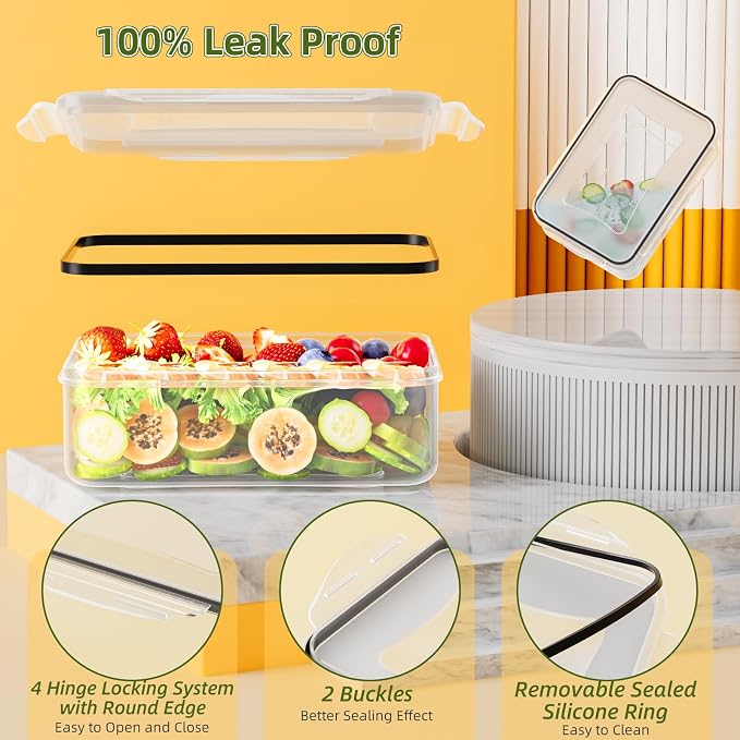 50 PCS Food Storage Containers with Lids Airtight (25 Lids & 25 Containers)- Reusable Plastic Leakproof Meal-Prep Container for Kitchen Storage Organization Microwave/Dishwasher Safe with Labels & Pen - Image 3