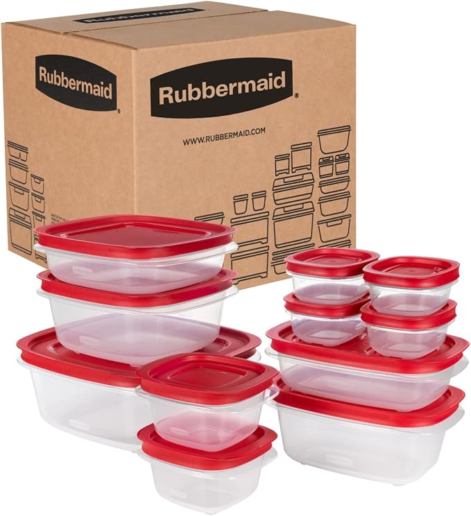 Rubbermaid EasyStore Rectangle and Square Containers, 22-Piece Set, Food Storage Containers with Lids by Unknown