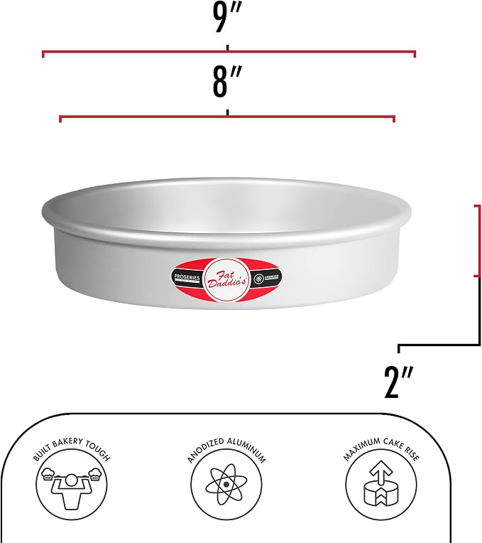 Fat Daddio's Anodized Aluminum Round Cake Pan, 8 x 2 Inch - Image 3