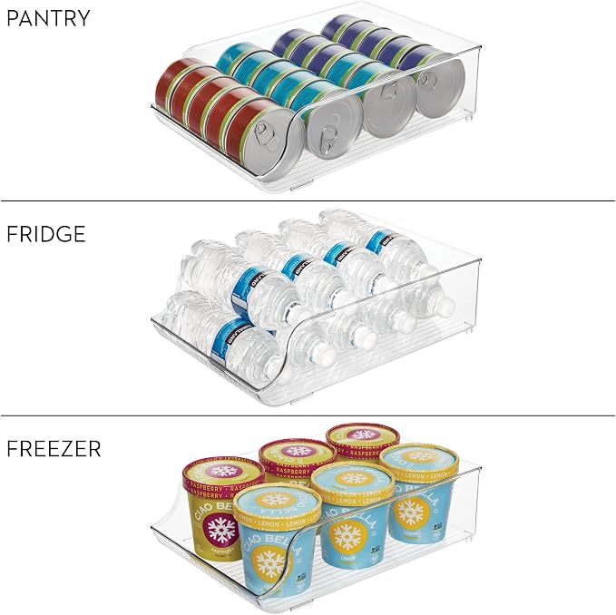 iDesign Plastic Water Bottle Organizer, Clear, 2-Pack | For Fridge, Bottle Holder, For Kitchen and Pantry - Image 6