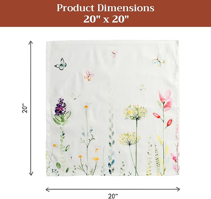 Maison d' Hermine Cloth Napkins Set of 4 Reusable 100% Cotton (20" x 20") | Everyday Square Napkins Cloth Washable Dinner Party Wedding Restaurant Hotel Kitchen Spring Summer - Botanical Fresh - Image 7