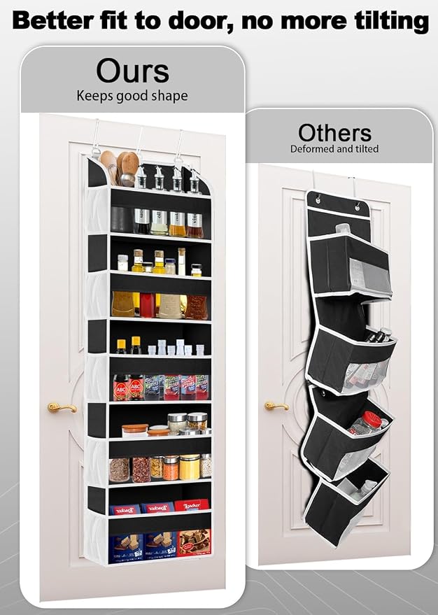 TAHAVICE 1Pack Over the Door Organizer Storage, 5 Large & 10 Mesh Pockets | Hanging Organizer Closet College Dorm Essentials for Girls, Storage for Dorm Organization, Nursery & Bedroom (Black) - Image 2