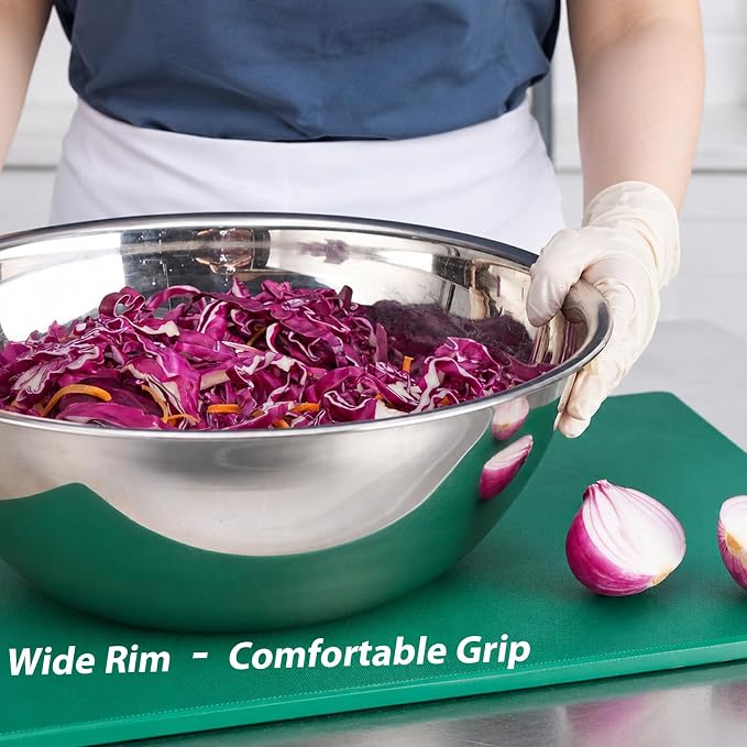 6 Piece Stainless Steel Mixing Bowls Set (0.6–10 QT) | Heavy-Duty Nesting Metal Bowls, 0.6, 1.7, 2.9, 4.9, 6, 10 QT, Flat Base, For Baking, Cooking, Salad Tossing & Meal Prep - Image 5