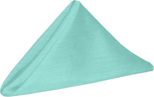20 x 20-Inch Shantung Satin Cloth Napkins, Aqua, Set of 12 by UltimateTextile