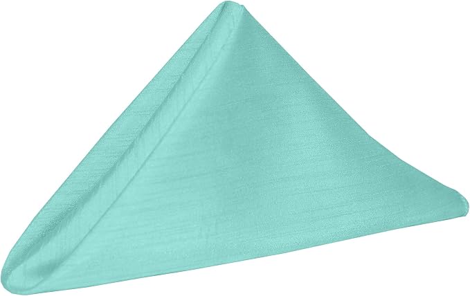 20 x 20-Inch Shantung Satin Cloth Napkins, Aqua, Set of 24 by UltimateTextile