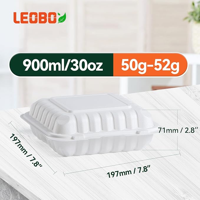 65 Pack 30oz 7.8 Inch To Go Containers - Shrink Wrapped No Pre-Wash | 3 Compartment Reusable & Sturdy | Microwave, Dishwasher and Freezer Safe Meal Prep Boxes for Leftovers, Catering & Takeout - Image 5