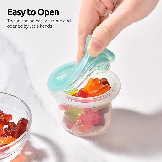 U-Taste Silicone Container with Lid, Small Mini Kitchen Food Storage 2oz | Food Grade Liquid Silicone, Leak-Proof Airtight Lid, Meal Prep Lunch Box, Freezer & Microwave Safe, Clear Date Marking Circle - Image 8
