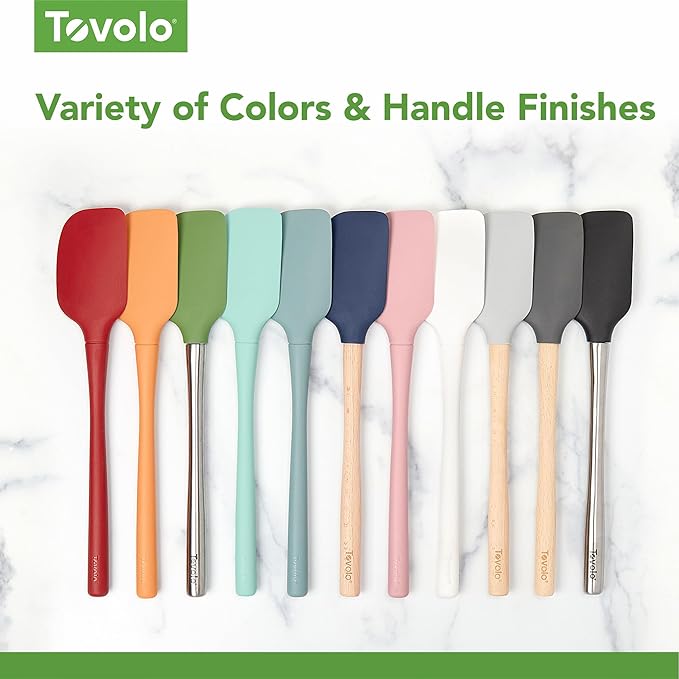 Tovolo Flex Core 5 Piece Silicone Spatula Set Heat Resistant All Silicone Utensils Include Non Stick Spatula Spoonula Jar Scraper, Dishwasher Safe BPA Free Spatulas for Baking Mixing, Pink Sorbet - Image 5