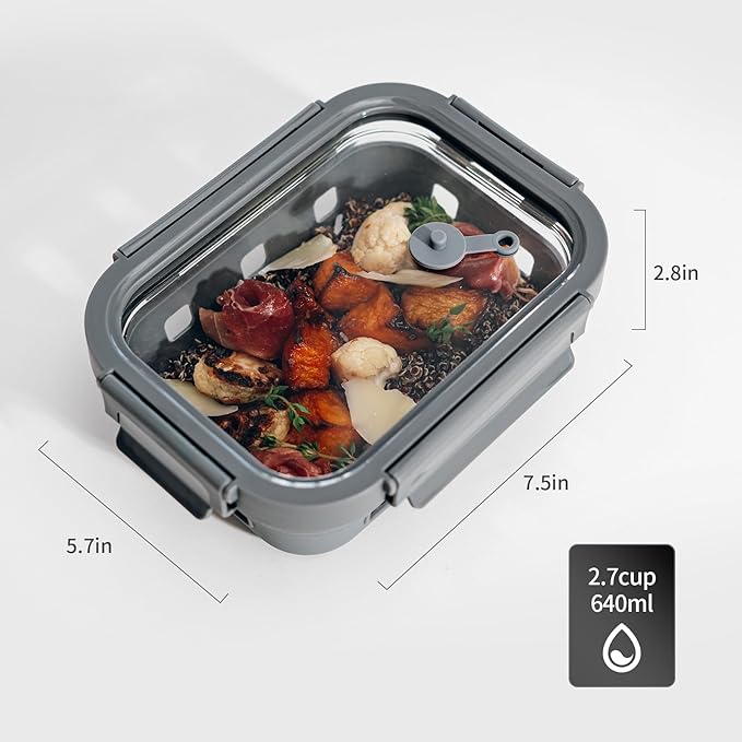 5 Pc Glass Meal Prep Containers with Glass Lids | 22 oz Airtight leakproof Food Storage Containers with Silicone Sleeves, BPA-Free, microwave, freezer & dishwasher safe - Image 3