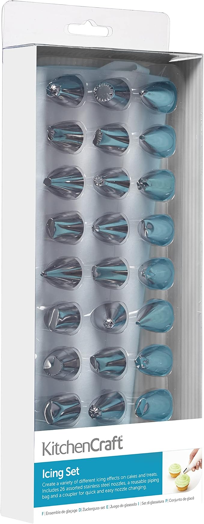 Kitchen Craft Piping Bag and Nozzles Value Cake Decorating Set, 28 Piece, one size, white - Image 2