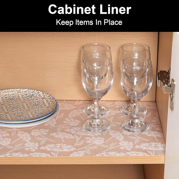Cooyes Shelf Liners for Kitchen Cabinets, Waterproof and Oil-Proof Kitchen Cupboard Liner, Refrigerator Liners and Plastic Drawer Mats EVA Non Adhesive Shelves - Image 3