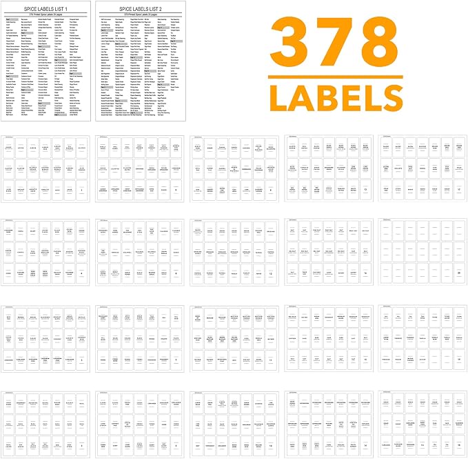 SpaceAid Bamboo Spice Drawer Organizer with 24 Spice Jars, 378 White Minimalist Spice Labels, 3 Tier Seasoning Rack Tray Insert for Kitchen Drawers, 15" Wide x 15" Deep x 2.6" Tall - Image 7
