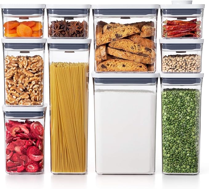 OXO Good Grips 10-Piece POP Container Set (White) and 8-Piece Baking Essentials POP Container Set (White) - Image 2
