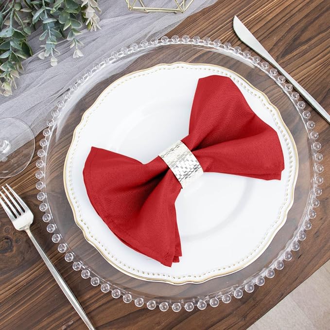 Efavormart Premium Cloth Napkins Set of 25, 17x17 Inch Red Violet Seamless Dinner Napkins, Washable Linen Table Napkin Cloth with Hemmed Edges for Weddings, Party and Banquet - Image 8