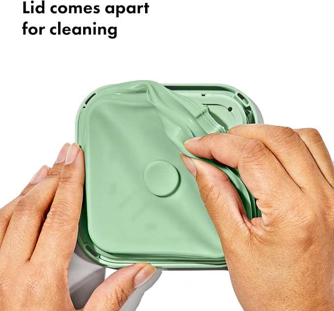OXO Good Grips Airtight POP Container | Pistachio | Push Button Seal | For Sugar & Flour | 3 Containers with Mini Scoops, Pack of 2 - Image 7