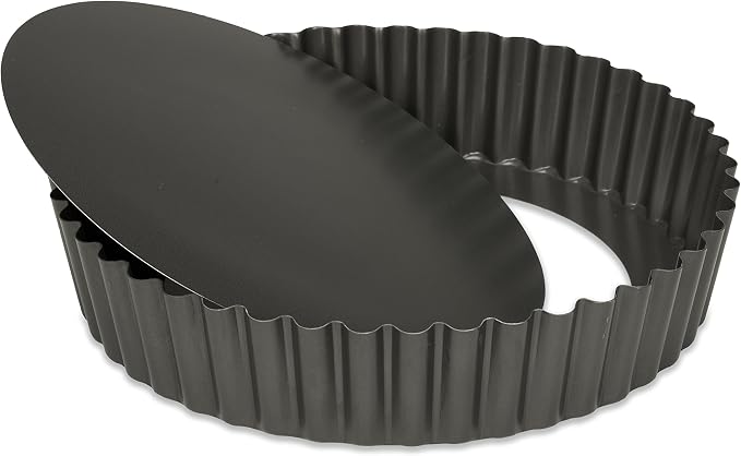 Patisse Extra Deep Round Quiche Pan With Removable Bottom 9-7/8" or 25 cm in Diameter Profi Series Charcoal Gray Color by patisse