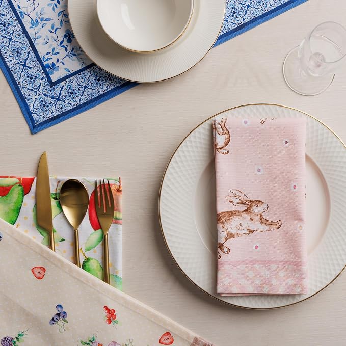 Maison d' Hermine Cloth Napkins Set of 4 Reusable 100% Cotton (18" x 18") | Everyday Square Napkins Cloth Washable Dinner Party Wedding Restaurant Hotel Kitchen Spring Summer - Easter - Image 9